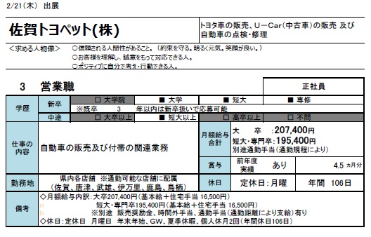 新着求人 ジョブカフェsaga 佐賀県の若年者の就職を応援します